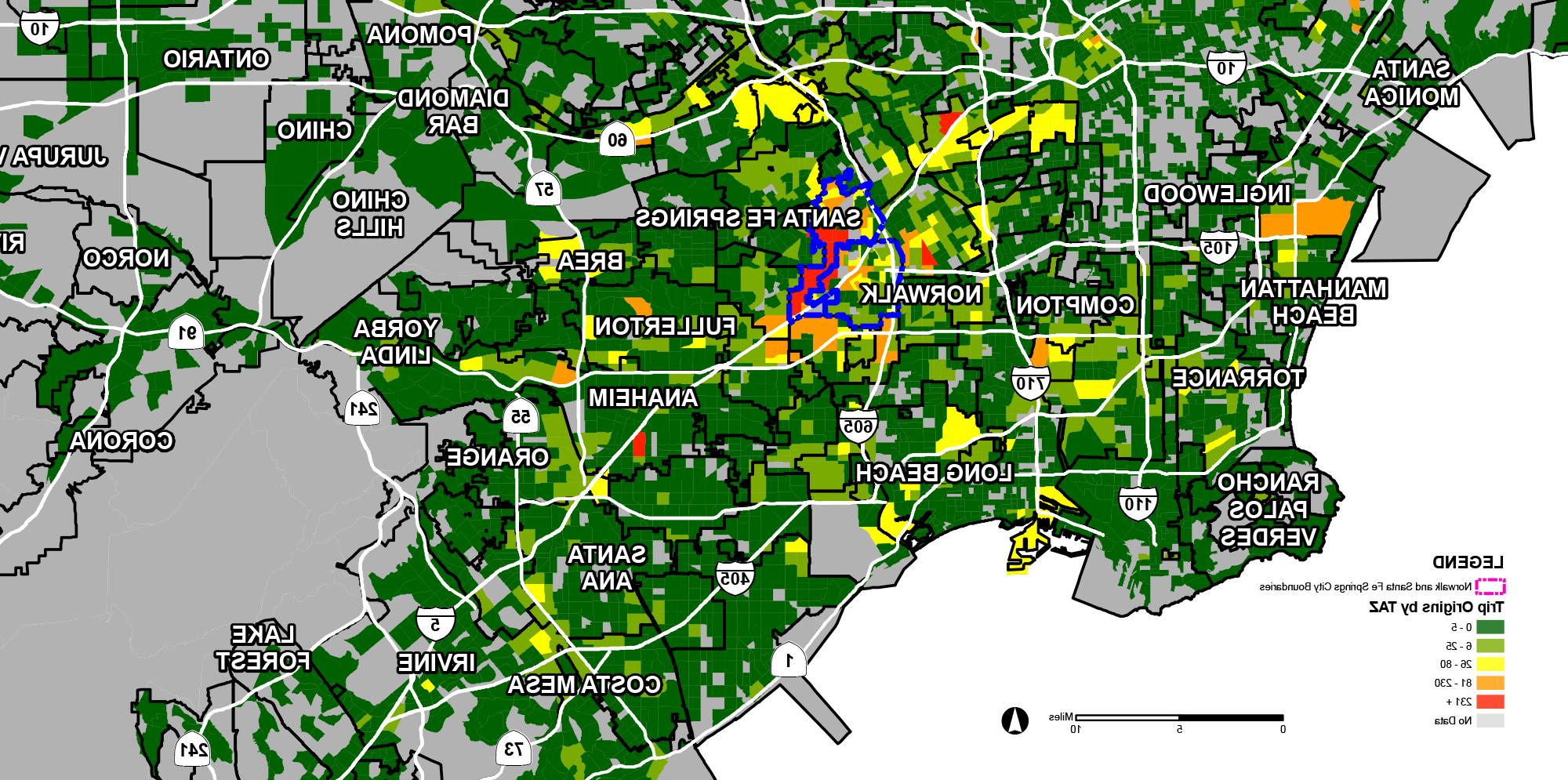 洛杉矶地铁绿线延长线地图, IBI Group完成了一项本地和区域旅游分析. 有关全文，请下载下面的项目PDF.